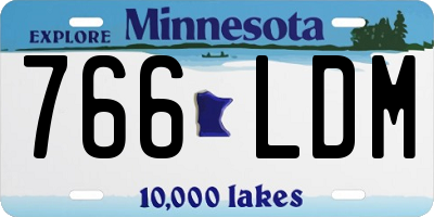 MN license plate 766LDM