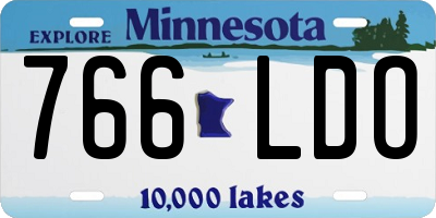 MN license plate 766LDO