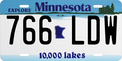 MN license plate 766LDW
