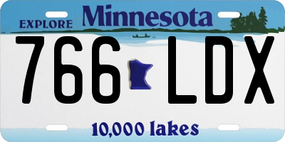 MN license plate 766LDX