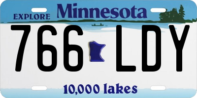MN license plate 766LDY