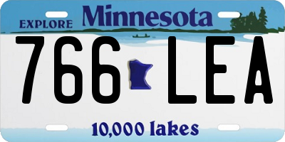 MN license plate 766LEA