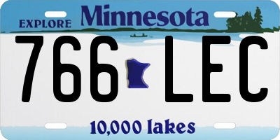 MN license plate 766LEC