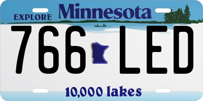 MN license plate 766LED