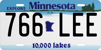 MN license plate 766LEE