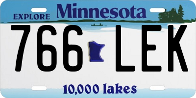 MN license plate 766LEK