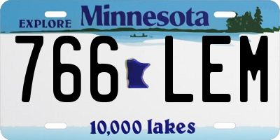 MN license plate 766LEM