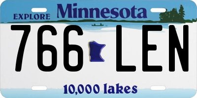 MN license plate 766LEN