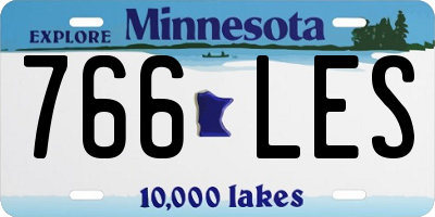 MN license plate 766LES