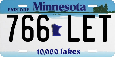 MN license plate 766LET
