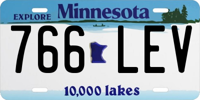 MN license plate 766LEV