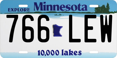 MN license plate 766LEW