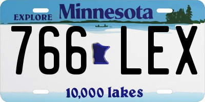 MN license plate 766LEX
