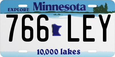 MN license plate 766LEY