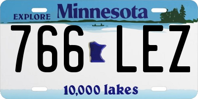 MN license plate 766LEZ