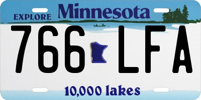 MN license plate 766LFA