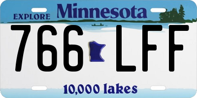 MN license plate 766LFF