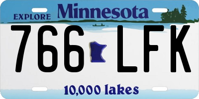 MN license plate 766LFK