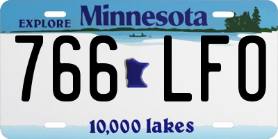 MN license plate 766LFO