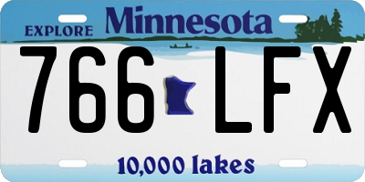 MN license plate 766LFX