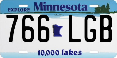 MN license plate 766LGB