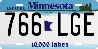 MN license plate 766LGE