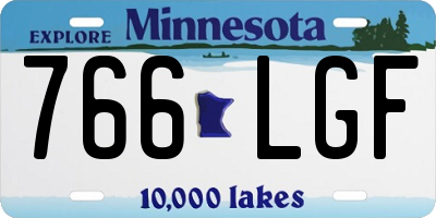 MN license plate 766LGF