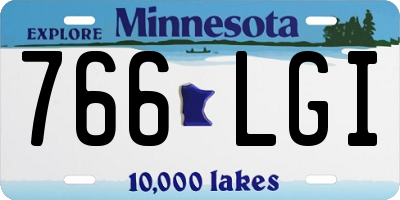 MN license plate 766LGI