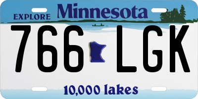 MN license plate 766LGK