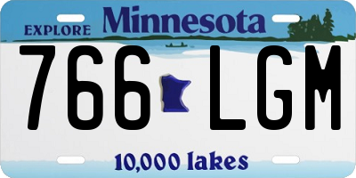 MN license plate 766LGM