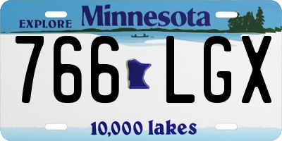 MN license plate 766LGX