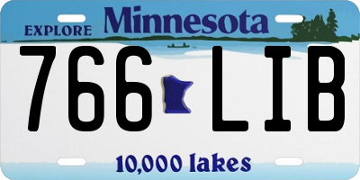 MN license plate 766LIB