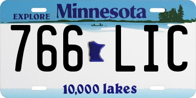 MN license plate 766LIC