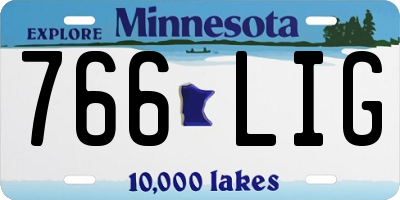 MN license plate 766LIG