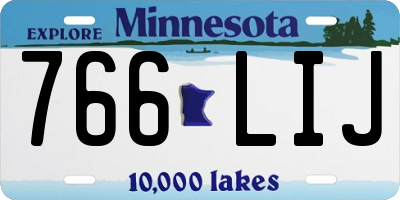 MN license plate 766LIJ