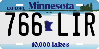 MN license plate 766LIR