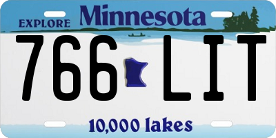 MN license plate 766LIT