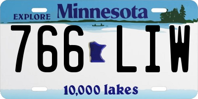 MN license plate 766LIW