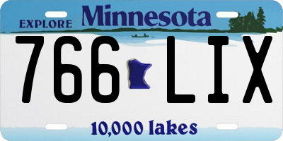 MN license plate 766LIX