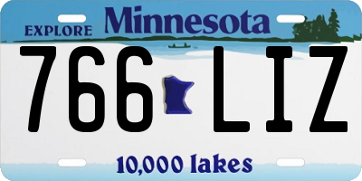 MN license plate 766LIZ