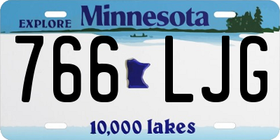 MN license plate 766LJG