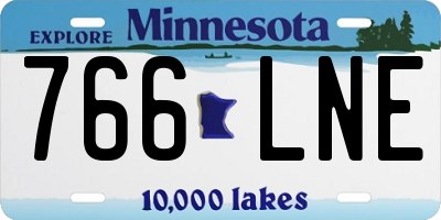 MN license plate 766LNE