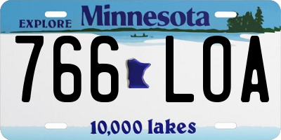 MN license plate 766LOA