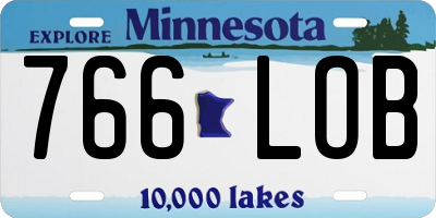 MN license plate 766LOB