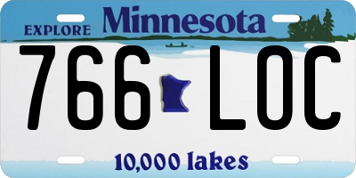 MN license plate 766LOC