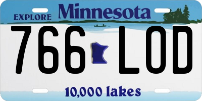 MN license plate 766LOD
