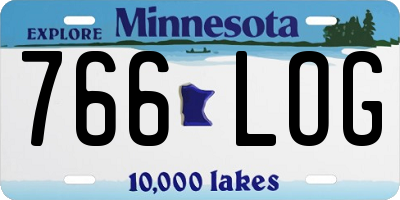 MN license plate 766LOG