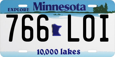 MN license plate 766LOI