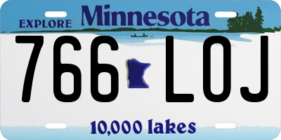MN license plate 766LOJ