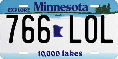 MN license plate 766LOL